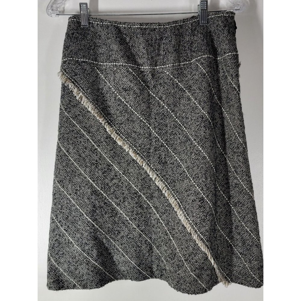 Telluride Clothing Co. White, Black knee length Skirt Wool Blend Women's Sz‎ 4